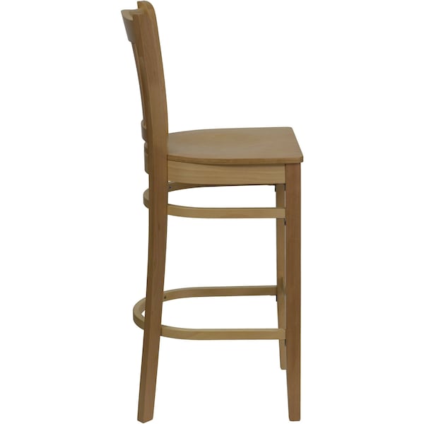 Flash Furniture Barstool, Natural Wood, Vertical Slat Bac - XU-DGW0008BARVRT-NAT-GG