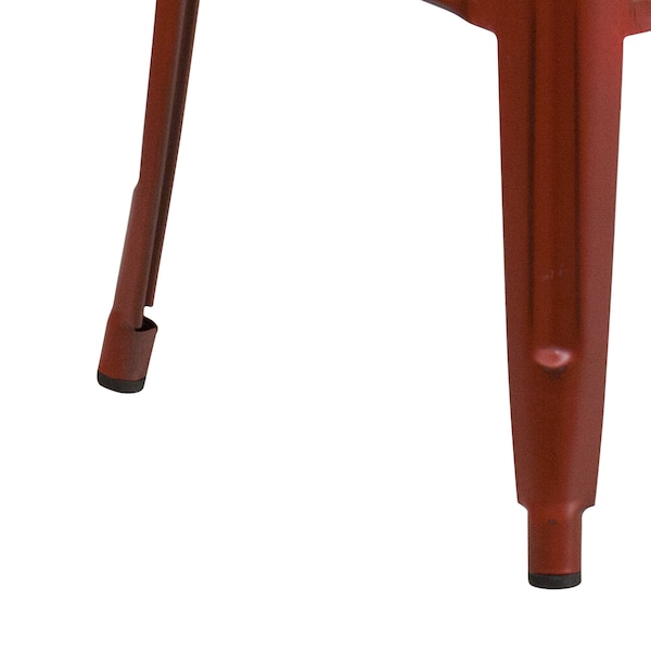 Flash Furniture 30" High Backless Distressed Red Metal Barstool - ET-BT3503-30-RD-GG