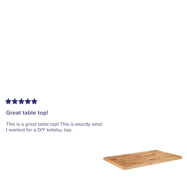 Flash Furniture 30" x 48" Rectangle Butcher Block Style Table Top - XU-BB30X48RCT-GG