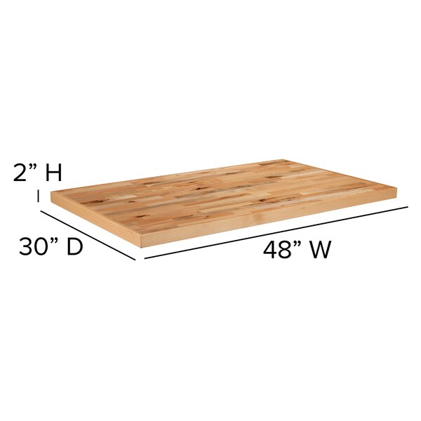 Flash Furniture 30" x 48" Rectangle Butcher Block Style Table Top - XU-BB30X48RCT-GG