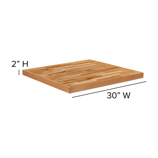 Flash Furniture 30" Square Butcher Block Style Table Top - XU-BB30SQ-GG