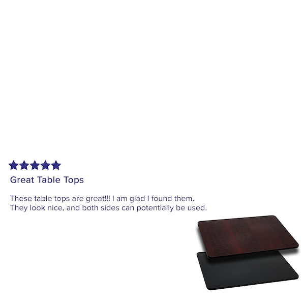 Flash Furniture Black/Mahogany Reversible Top, 30" x 60 - XU-MBT-3060-GG