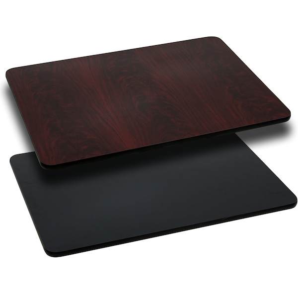 Flash Furniture Black/Mahogany Reversible Top, 30" x 60 - XU-MBT-3060-GG