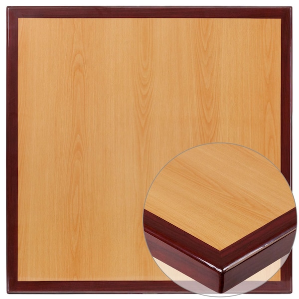 Flash Furniture Square Two-Tone Cherry/Mahogany Resin To - TP-2TONE-3636-GG