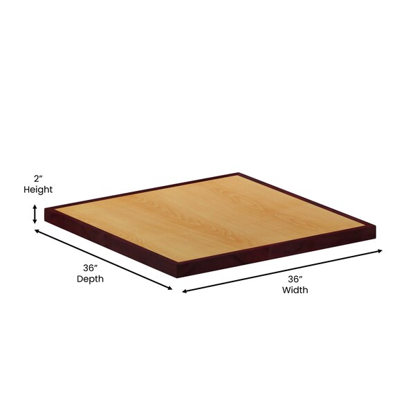 Flash Furniture Square Two-Tone Cherry/Mahogany Resin To - TP-2TONE-3636-GG