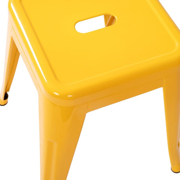 Flash Furniture 18 Inch Yellow Metal Stool, 4PK - ET-BT3503-18-YL-GG