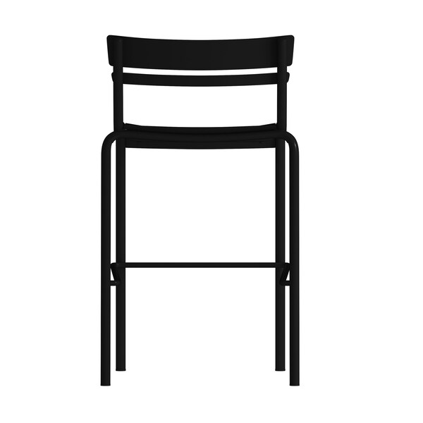Flash Furniture Black All-Weather Steel Bar Stool - XU-CH-10318-B-BK-GG