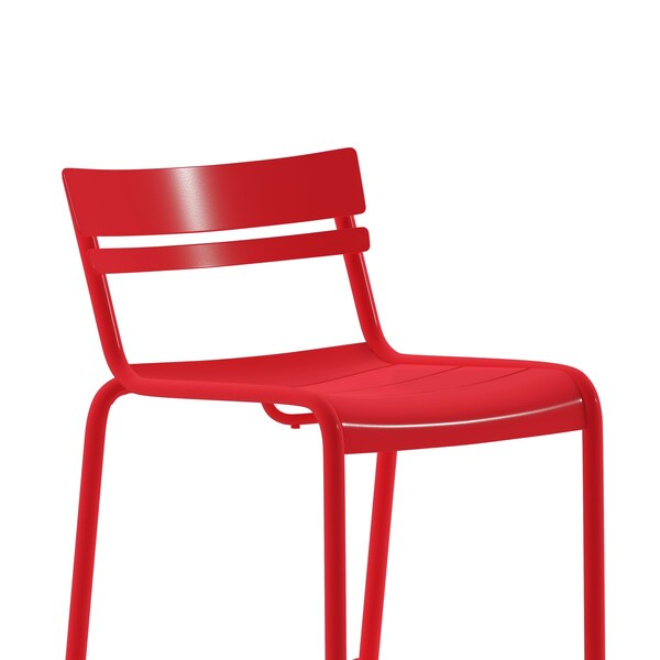 Flash Furniture Red All-Weather Steel Bar Stool - XU-CH-10318-B-RED-GG