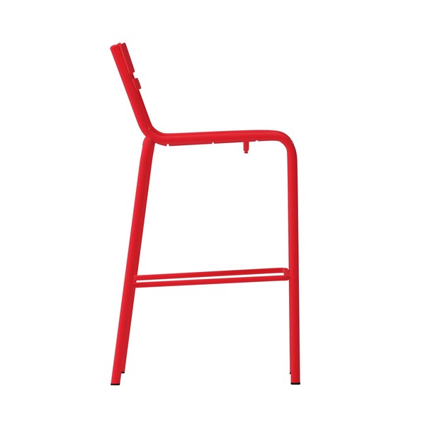 Flash Furniture Red All-Weather Steel Bar Stool - XU-CH-10318-B-RED-GG