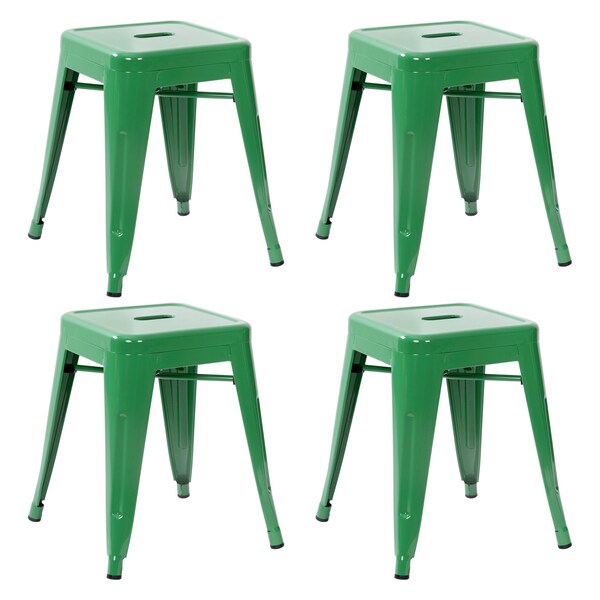 Flash Furniture 18 Inch Green Metal Stool, 4PK - ET-BT3503-18-GN-GG
