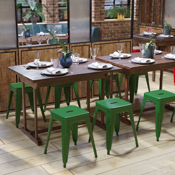 Flash Furniture 18 Inch Green Metal Stool, 4PK - ET-BT3503-18-GN-GG