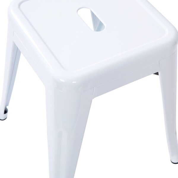 Flash Furniture 18 Inch White Metal Stool, 4PK - ET-BT3503-18-WH-GG
