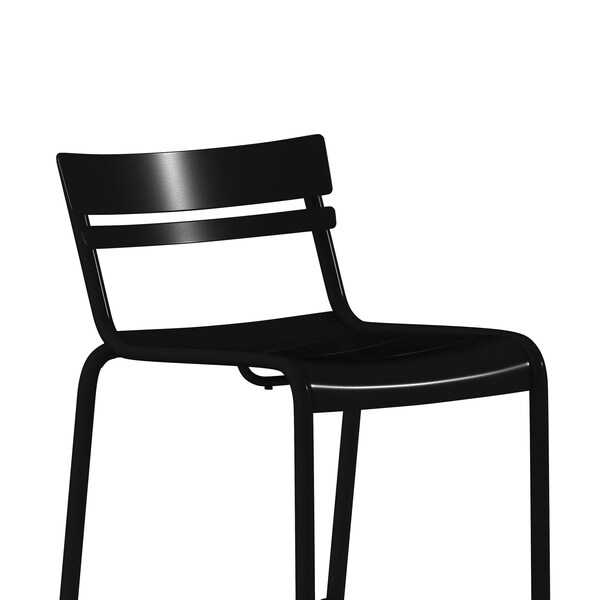 Flash Furniture Black All-Weather Steel Bar Stool, 4PK - 4-XU-CH-10318-B-BK-GG