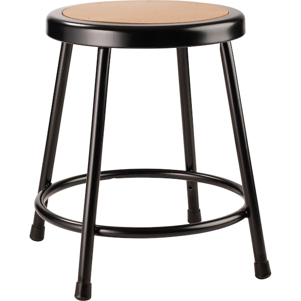 National Public Seating Round Stool, Height Range 18", Masonite Board Black - 6218-10