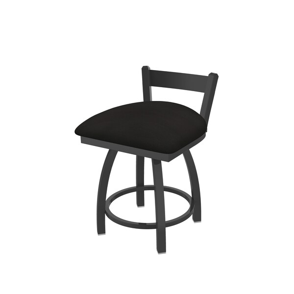 Holland Bar Stool Co 18" Low Back Swivel Vanity Stool, Pewter Finish, Canter Espresso Seat - 82118PW003