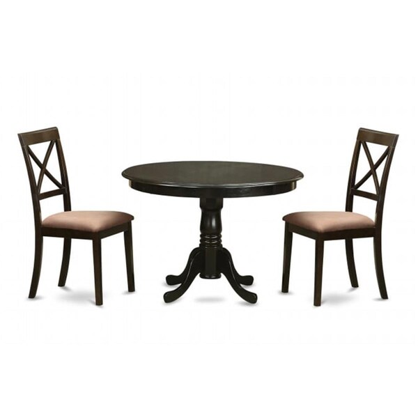 East West Furniture 3 Piece Kitchen Table Set-Small Kitchen Table Plus 2 Dining Chairs - ANBO3-CAP-C