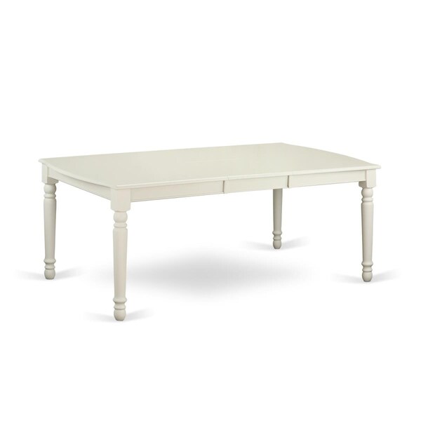 East West Furniture East West Furniture DOT-LWH-T Dover Dining Room Table with 18 in. Butterfly Leaf in. Linen White Finish - DOT-LWH-T