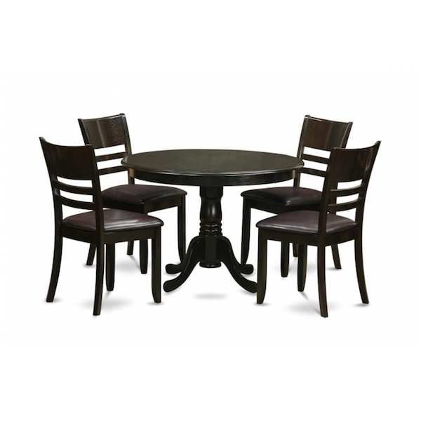 East West Furniture 5 Piece Small Kitchen Table and Chairs Set-Dining Table and 4 Dinette Chairs - HLLY5-CAP-LC