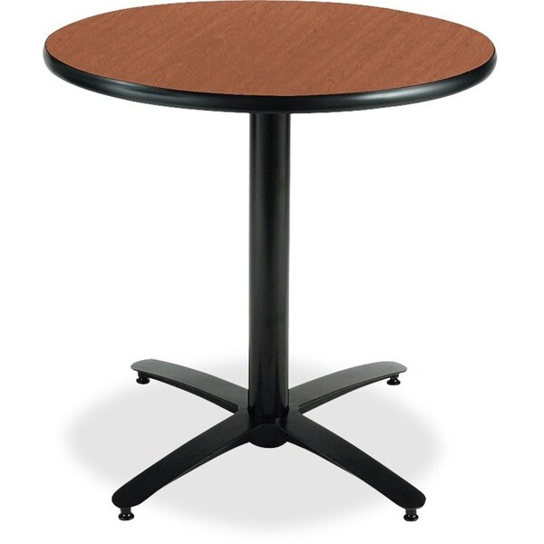 Kfi Round KFI 30in Medium Oak Round Breakroom Table with Arched X Base, 29 W, 30 L, 29 H - T30RD-B2115-MO