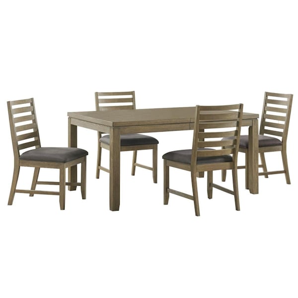 Sunset Trading Saunders Dining Table Set with Four Ladder Back Chairs, 5 Piece - ED-D18620TB-4S-5P