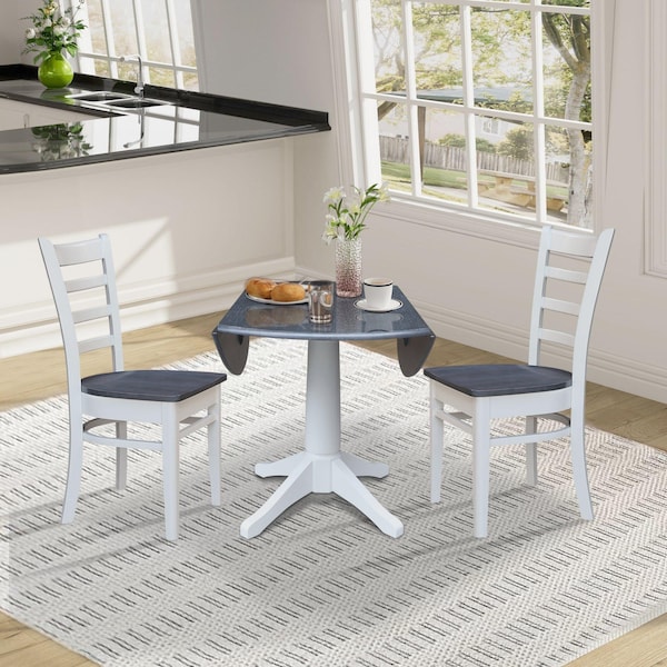 Whitewood Industries Extension Dining Tables, 45 in L, 38 in H, Parawood, 3 Piece Set - K05-42DPT-27-C617-2