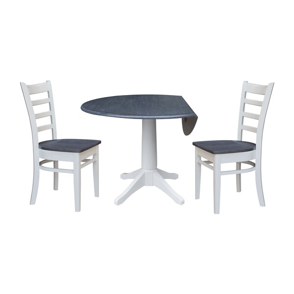 Whitewood Industries Extension Dining Tables, 45 in L, 38 in H, Parawood, 3 Piece Set - K05-42DPT-27-C617-2