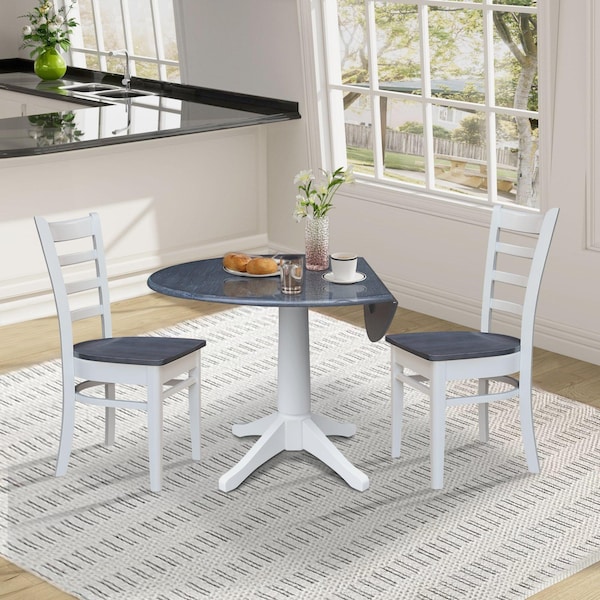Whitewood Industries Extension Dining Tables, 45 in L, 38 in H, Parawood, 3 Piece Set - K05-42DPT-27-C617-2