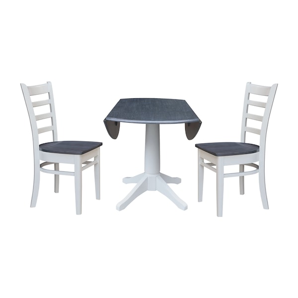 Whitewood Industries Extension Dining Tables, 45 in L, 38 in H, Parawood, 3 Piece Set - K05-42DPT-27-C617-2