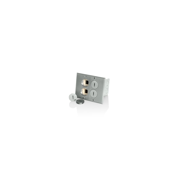 Leviton ELECTRICAL RECEPTACLES 20A 2-GANG LVFLRBOX NKL - 35349-TLN