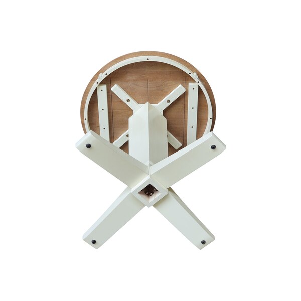 Whitewood Industries Rectangular Fixed Top Pedestal Table, 30 in W, 29.9 in L, 30 in H, Parawood, Hickory/Shell - K79-30RT-23B