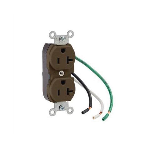 Leviton Electrical Receptacles 5-20R Recep Comm Grd Leaded Brown - 5340