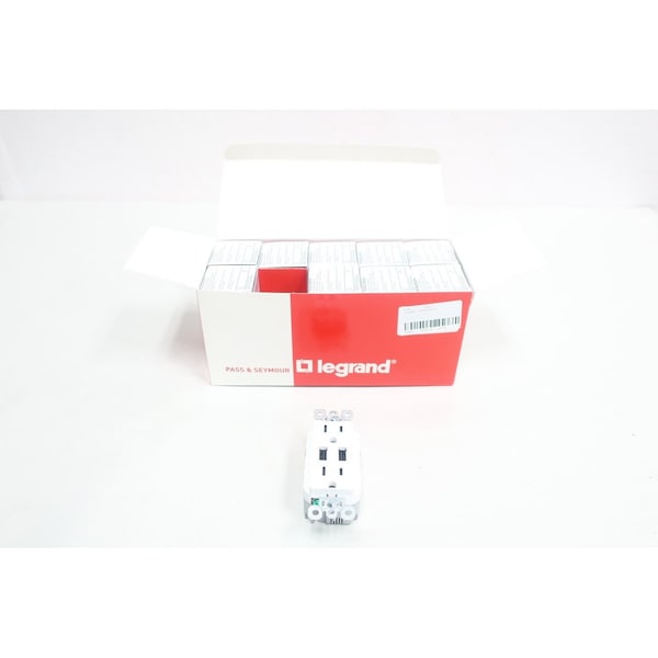 Legrand Tamper Resistant Decorator Duplex Outlet WUsb Charger 31A 15A Amp 125VAc Receptacle, TR5262USBW - TR5262USB-W