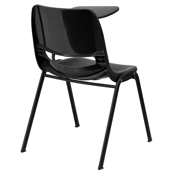 Flash Furniture Tablet Arm Chair, Left Hand Flip-Up, Blk, 21" W, 25.5" L, 32" H, Black - RUT-EO1-BK-LTAB-GG