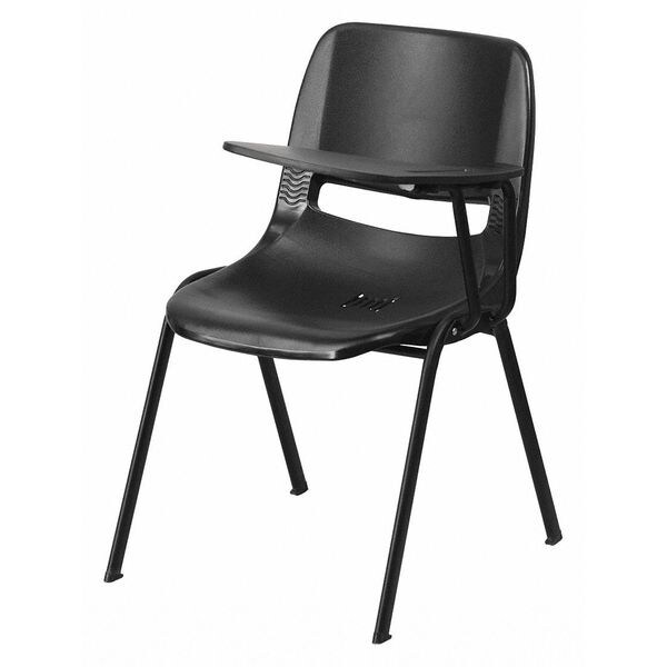 Flash Furniture Tablet Arm Chair, Left Hand Flip-Up, Blk, 21" W, 25.5" L, 32" H, Black - RUT-EO1-BK-LTAB-GG