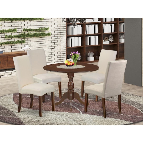 East West Furniture 5 Piece Dublin Dining Set - Mahogany - DMDR5-MAH-01