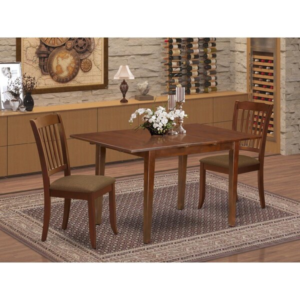 East West Furniture 3 Piece Picasso Dinette Set - Mahogany - PSDA3-MAH-C