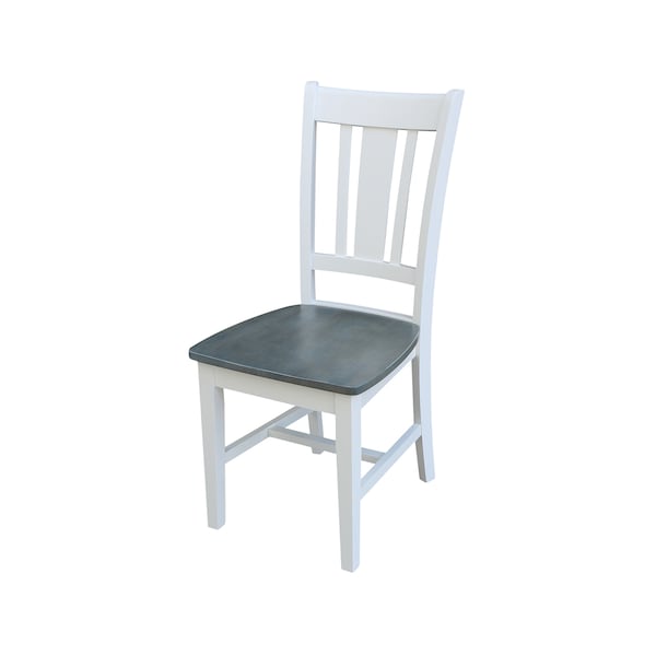 International Concepts Round 36 in Rd Extension Dining Table, 2 San Remo Chairs, White/Heather Gray, 36 in W, 48 in L, Wood - K05-36RXT-27B-C10-2