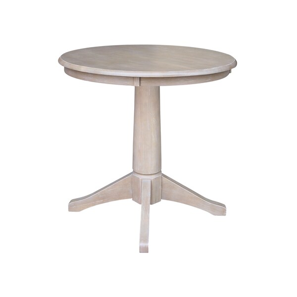 International Concepts Round 30 in Round Top Pedestal Table, 28.9 inH, Washed Gray Taupe, 30 in W, 30 in L, 29.9 in H - K09-30RT-27B