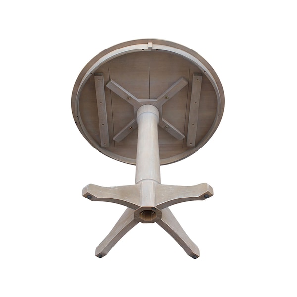 International Concepts Round 30 in Round Top Pedestal Table, 28.9 inH, Washed Gray Taupe, 30 in W, 30 in L, 29.9 in H - K09-30RT-27B