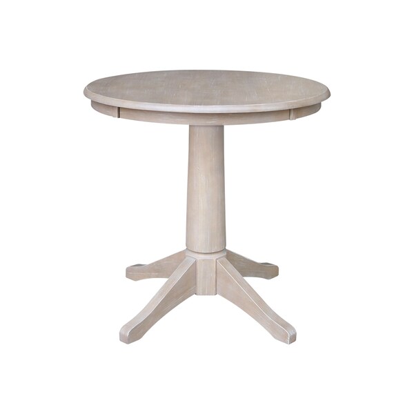 International Concepts Round 30 in Round Top Pedestal Table, 28.9 inH, Washed Gray Taupe, 30 in W, 30 in L, 29.9 in H - K09-30RT-27B