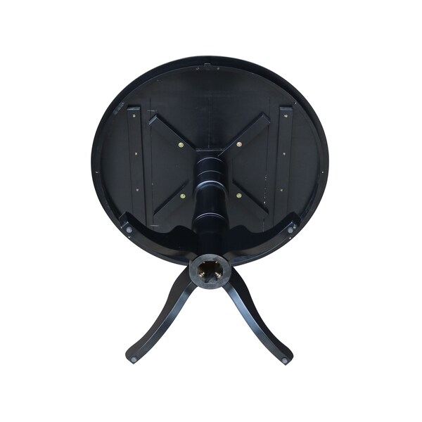 International Concepts Round 36 in Round Top Pedestal Table, 34.9 inH, Black, 36 in W, 36 in L, 35.1 in H, Wood, Black - K46-36RT-6B