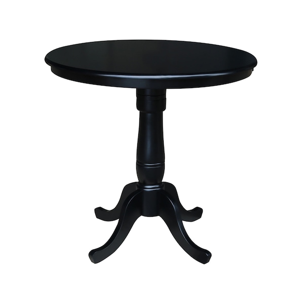 International Concepts Round 36 in Round Top Pedestal Table, 34.9 inH, Black, 36 in W, 36 in L, 35.1 in H, Wood, Black - K46-36RT-6B