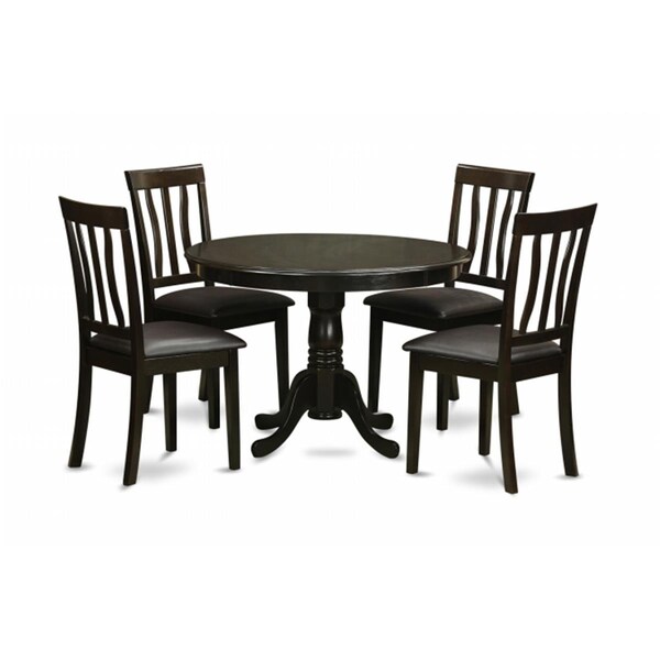 East West Furniture 5 Piece Small Kitchen Table and Chairsset--Small Kitchen Table and 4 Dinette Chairs - HLAN5-CAP-LC
