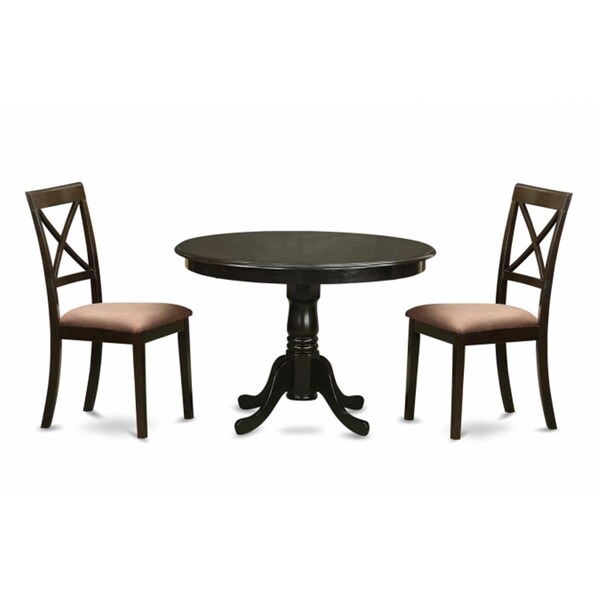 East West Furniture 3 Piece Kitchen Table Set-Table and 2 Kitchen Chairs - HLBO3-CAP-C