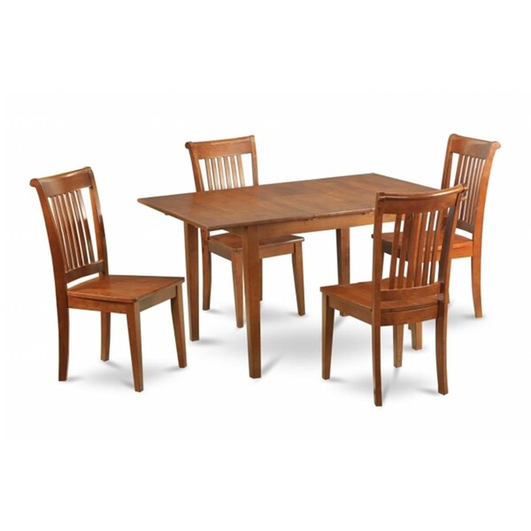 East West Furniture 7 Piece Kitchen Nook Dining Set-Kitchen Table and 6 Dining Room Chairs - MLPO7-SBR-W