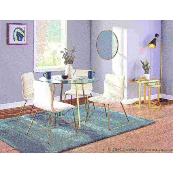 Lumisource Cosmo Dining Table in Gold Metal and Clear Tempered Glass - DT-COSMO2 AUGL