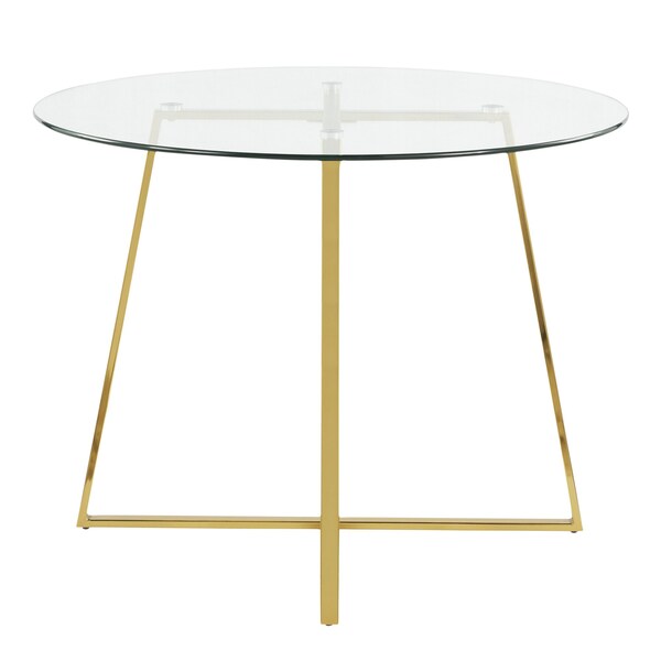 Lumisource Cosmo Dining Table in Gold Metal and Clear Tempered Glass - DT-COSMO2 AUGL