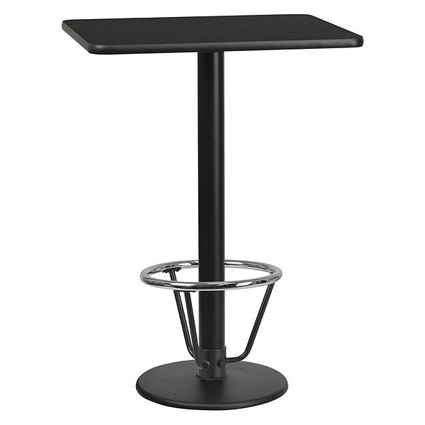 Flash Furniture Rectangle Table-RD Base, Laminate Blk, 24"X30", 24" W, 30" L, 43.125" H, Laminate, Wood Grain - XU-BLKTB-2430-TR18B-3CFR-GG