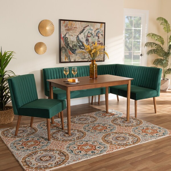 Baxton Studio 47.25 W, 27.75 H, Fabric "100% Polyester", Plywood, MDF, LVL, Foam, Rubber Wood - 214-11962-11961-9305-ZORO