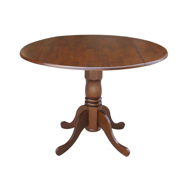 International Concepts 42 in. Dual Drop Leaf Table with 2 Cross Back Dining Chairs - 3 Piece Dining Set - K581-42DP-C-14P